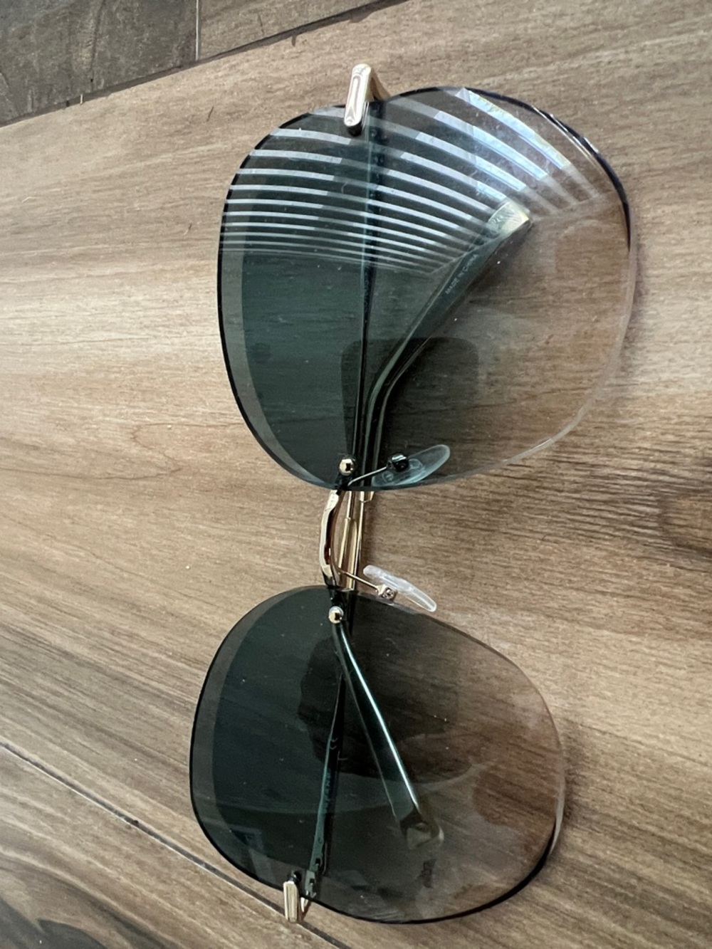 Longchamp Oversized Rimless Sunglasses - blue Gradient Lenses